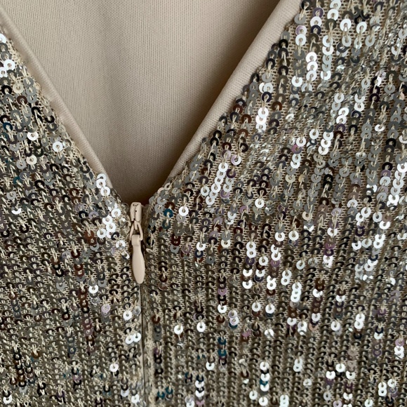 Gorgeous Frank Lyman Sequin dress with fringe Sz M - Picture 6 of 16